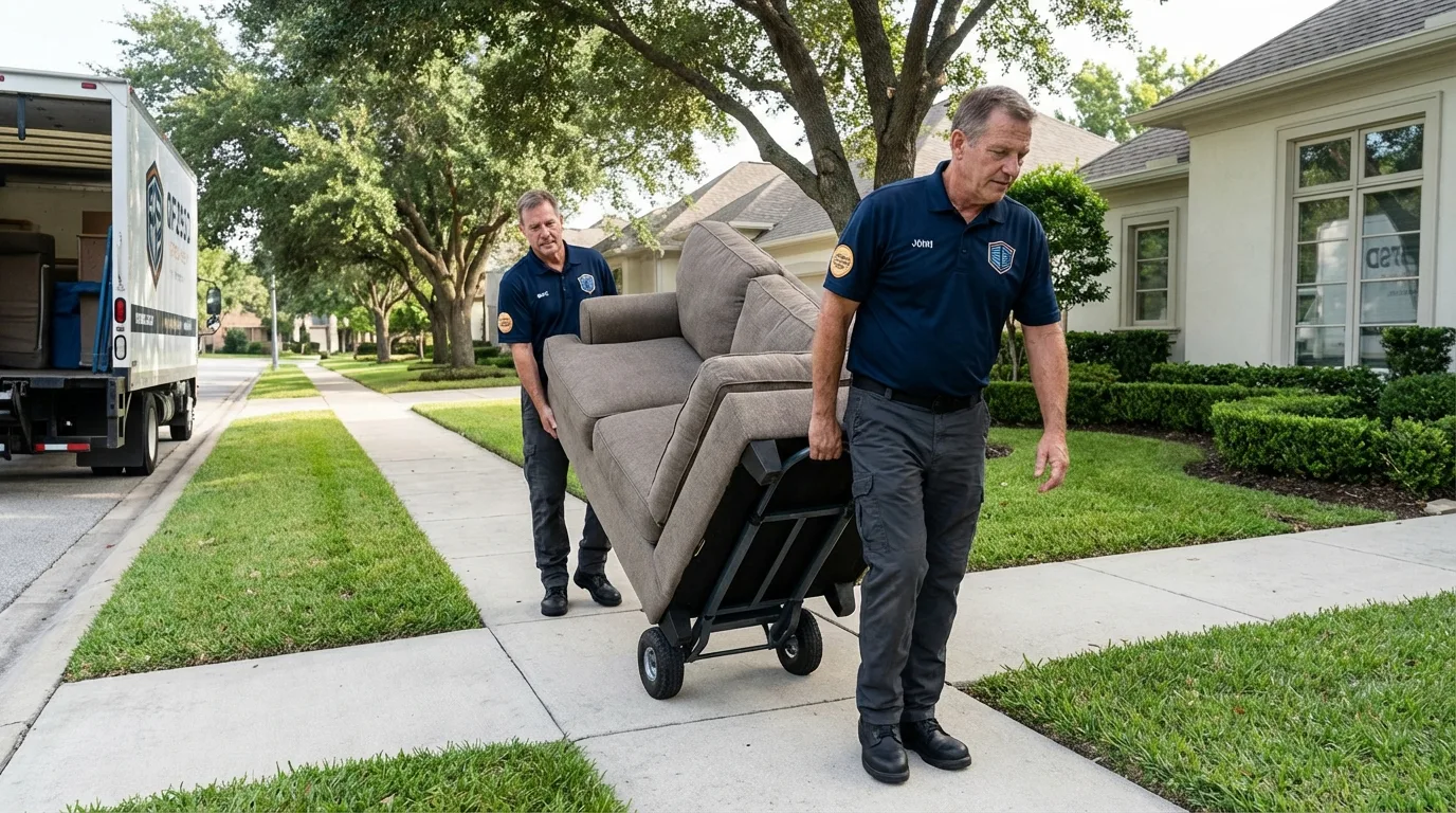 Local residential moving crew loading furniture in Salt Lake City, UT